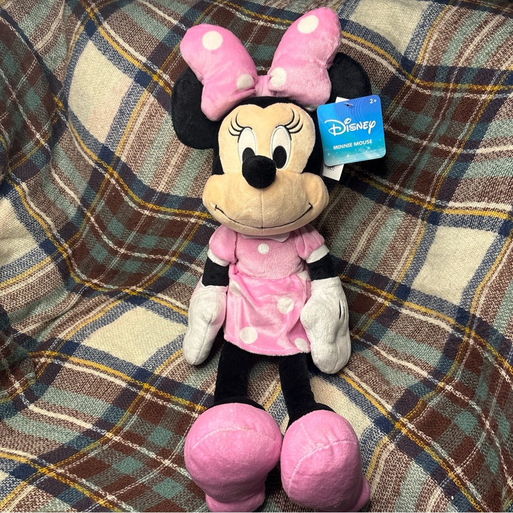 Disney Minnie Mouse Pink and Black Plush Doll